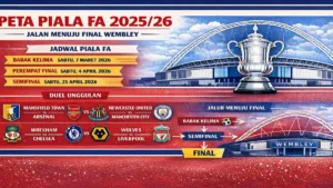 Jadwal Panas Piala FA 2026: Arsenal Tantang Mansfield, Man City Hadapi Laga Berat di Markas Newcastle 2 Peta Piala FA 2025 26