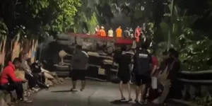 Truk Bermuatan Sawit Terguling di Jalan Manunggal, Akses Sempat Terganggu 6 Truk Bermuatan Sawit Terguling di Jalan Manunggal, Akses Sempat Terganggu