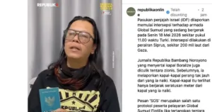 Wartawan Republika Hilang Kontak Usai Israel Cegat Kapal Global Sumud Flotilla