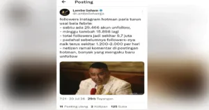 Tagar Unfollow Hotman Paris Viral, Warganet Klaim Pengikut Turun usai Dampingi Febrie Adriyansyah 9 Tagar Unfollow Hotman Paris Viral, Warganet Klaim Pengikut Turun usai Dampingi Febrie Adriyansyah