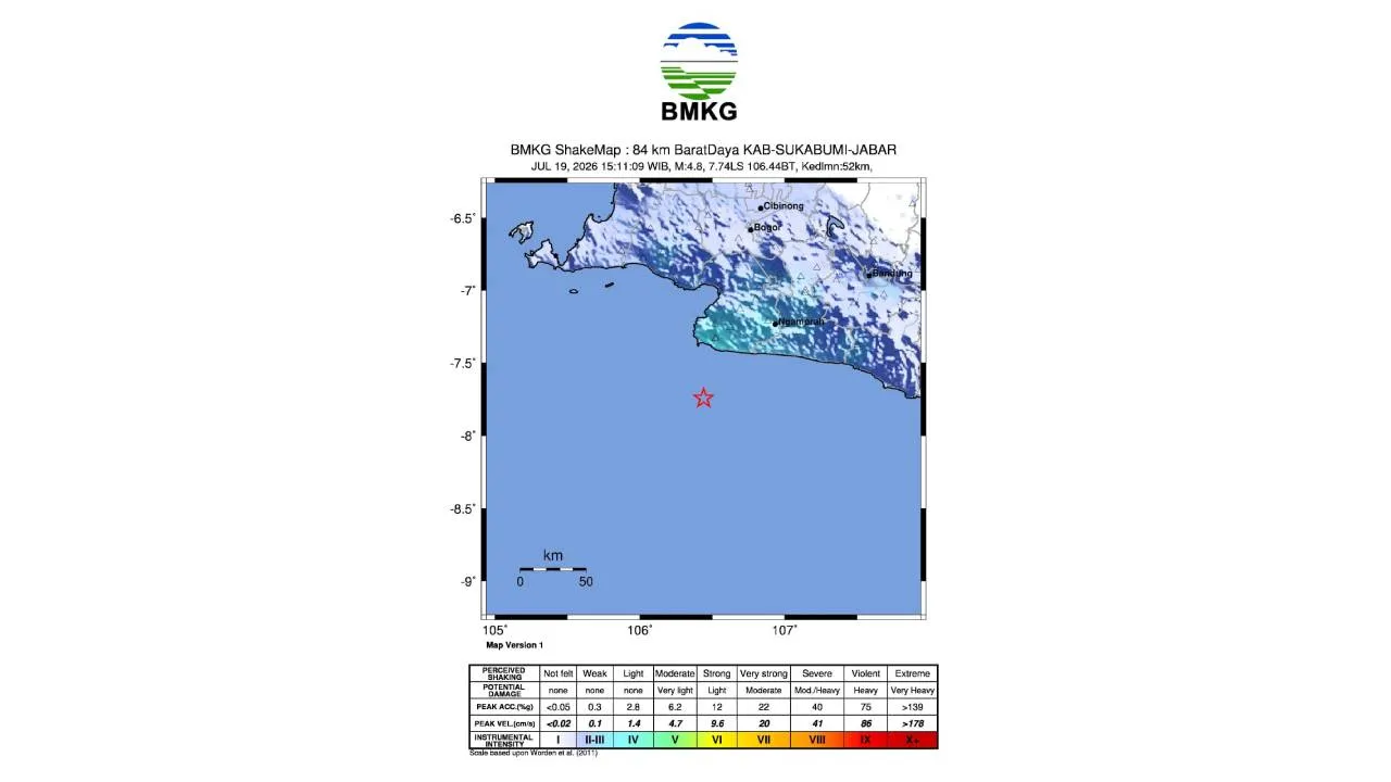 Gempa Guncang Sukabumi, Getaran Terasa hingga Bandung dan Bogor 1 Gempa Guncang Sukabumi, Getaran Terasa hingga Bandung dan Bogor