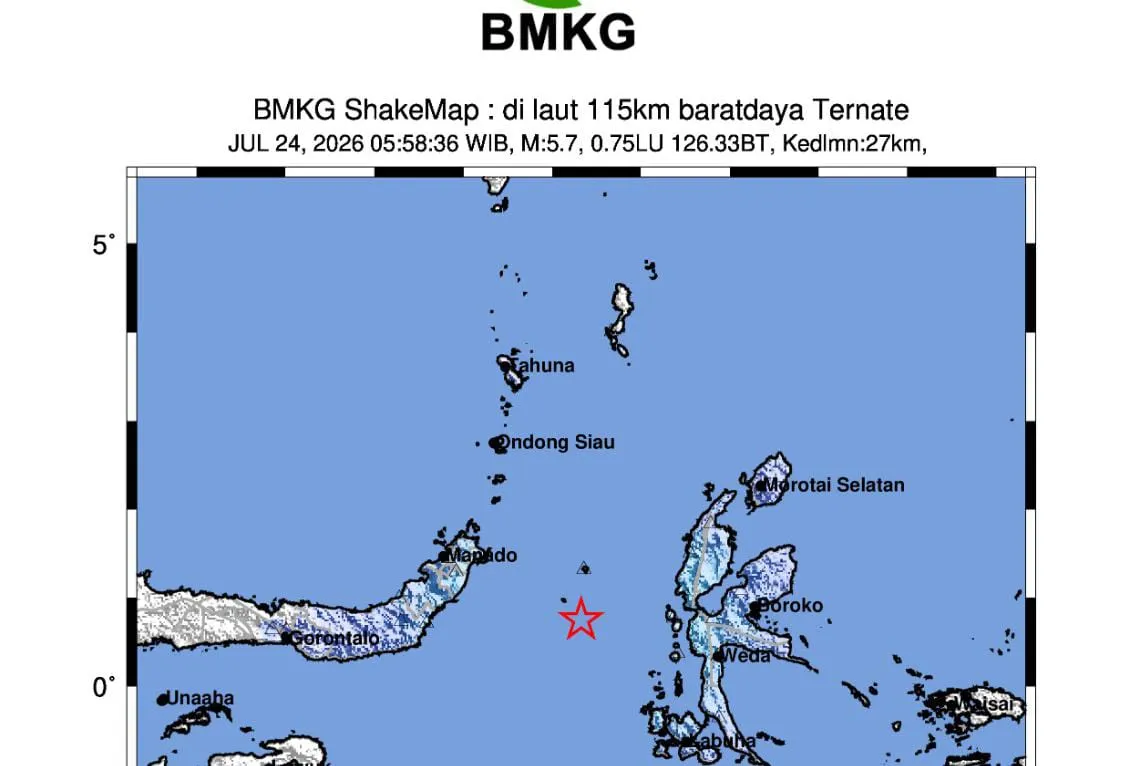 Gempa M5,7 Guncang Ternate, BMKG Pastikan Tidak Berpotensi Tsunami 1 Gempa M5,7 Guncang Ternate, BMKG Pastikan Tidak Berpotensi Tsunami