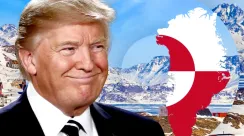 Presiden AS Donald Trump berbicara kepada media sambil menegaskan ambisinya membawa Greenland di bawah kendali Amerika Serikat, memicu kontroversi geopolitik global.