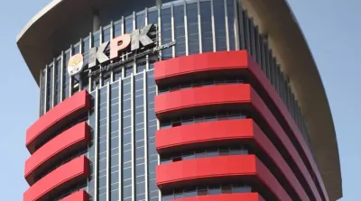 Gedung Merah Putih KPK di Jakarta saat pengumuman tersangka baru dalam kasus suap dan gratifikasi impor barang tiruan di Ditjen Bea Cukai.