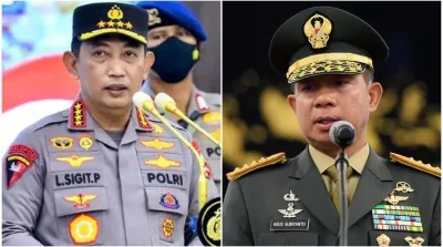 Kolase Kapolri Jenderal Polisi Listyo Sigit Prabowo dan Panglima TNI Jenderal Agus Subiyanto dalam kegiatan resmi terkait keamanan nasional.