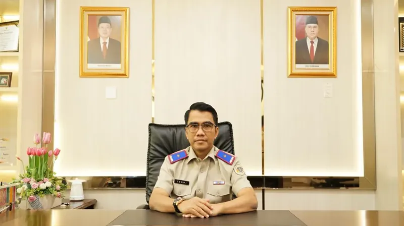 Teddi Guspiardi, Kepala Kantor Wilayah BPN Sumatera Barat, memberikan keterangan terkait inovasi layanan digital Simetris di Padang.