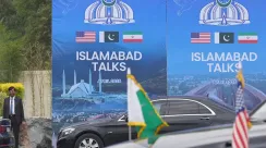 Kendaraan rombongan Wakil Presiden AS JD Vance tiba di Islamabad, Pakistan, dalam rangka perundingan dengan pejabat Iran di tengah situasi keamanan yang diperketat.
