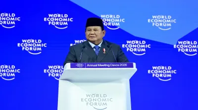 Presiden Prabowo Subianto menyampaikan pidato kunci pada World Economic Forum (WEF) Annual Meeting 2026 di Davos, Swiss, 22 Januari 2026.