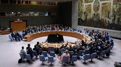 Sidang Dewan Keamanan PBB membahas resolusi yang mendesak Iran menghentikan serangan terhadap negara-negara Teluk.