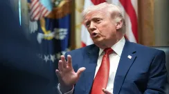 Presiden Amerika Serikat Donald Trump menyampaikan pernyataan dalam rapat kabinet di Gedung Putih pada 26 Maret 2026.