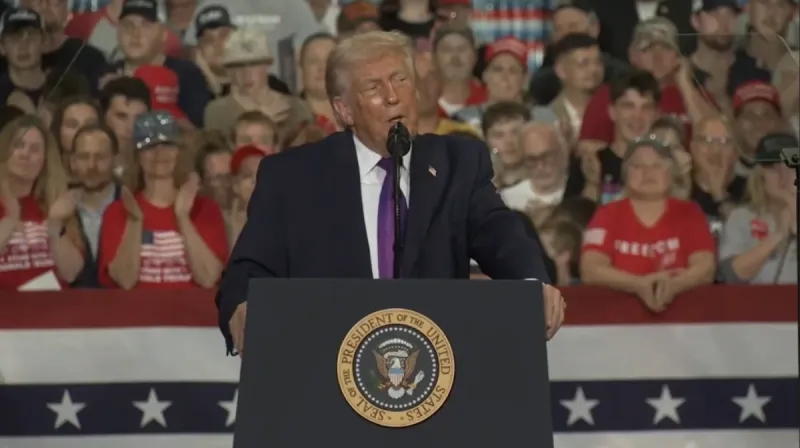 Presiden AS Donald Trump menyampaikan pidato di Kentucky terkait perkembangan perang antara Amerika Serikat dan Iran.