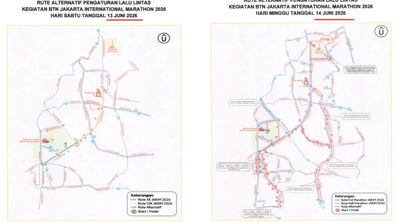 rute pengalihan lalin jakarta marathon